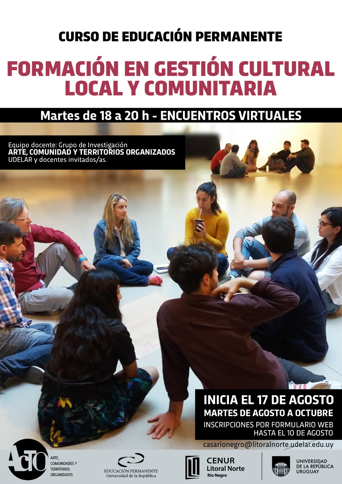 Afiche Formación en gestión cultural local y comunitaria