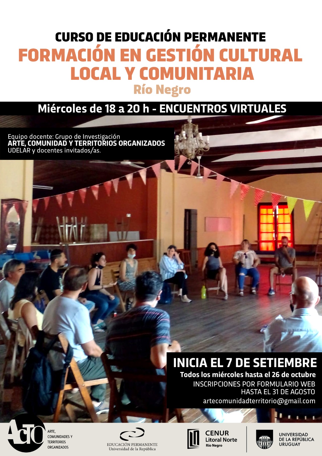 Afiche formación gestión cultural local comunitaria 2022