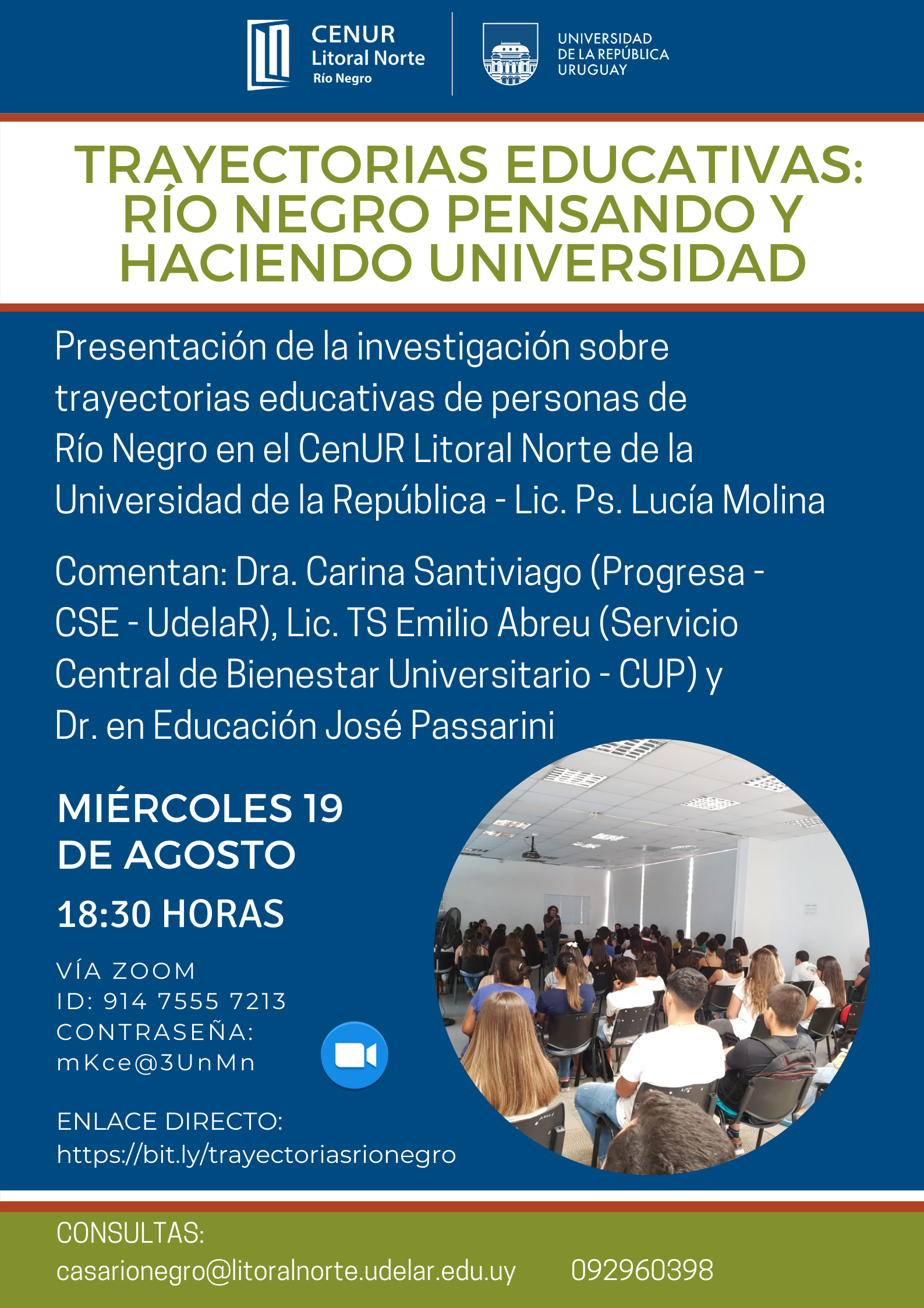 Afiche presentación Trayectorias Río Negro