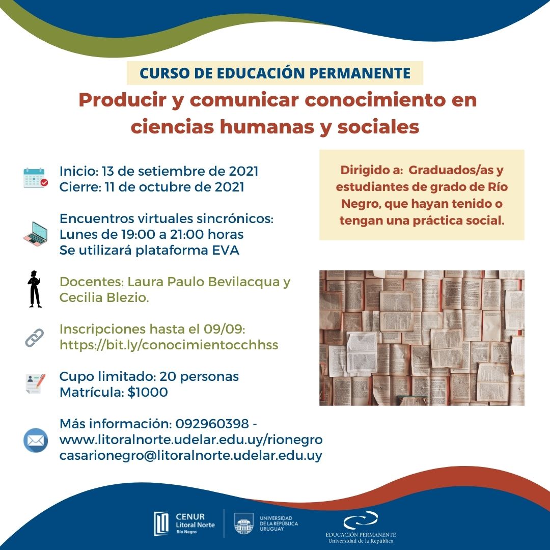 Afiche producir y comunicar conocimiento en CCHHSS