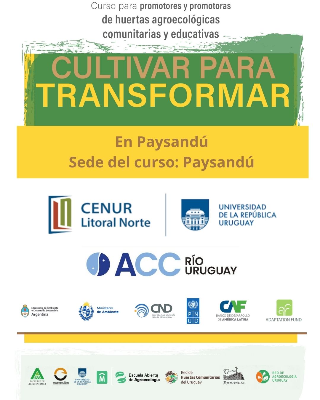 Cultivar para transformar Paysandú 2023 afiche