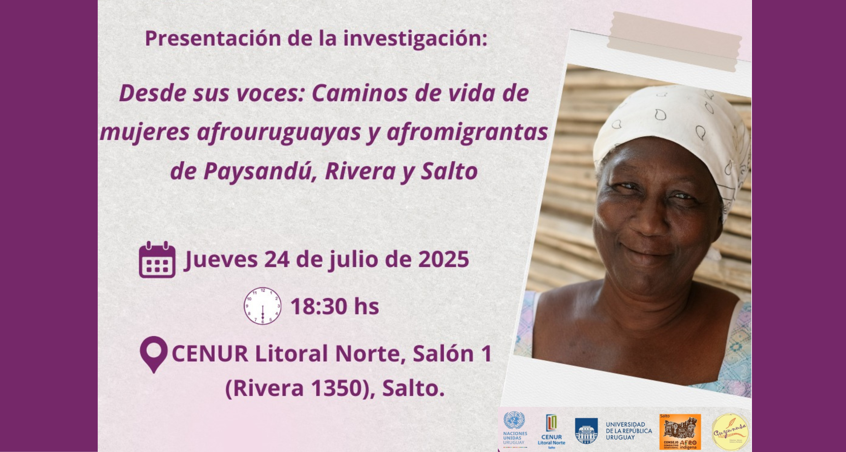 Presentación de la investigación: Desde sus voces: Caminos de vida de mujeres afrouruguayas y afromigrantas de Paysandú, Rivera y Salto
